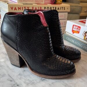 Freebird Detroit Black Snakeskin Ankle Boots